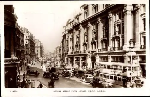 Ak London City England, Regent Street from Oxford Circus