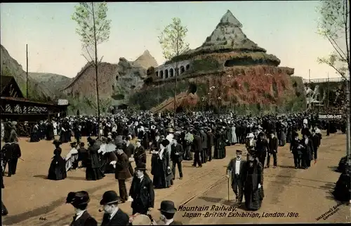 Ak London City England, Latin British Exhibition 1910, Mountain Railway