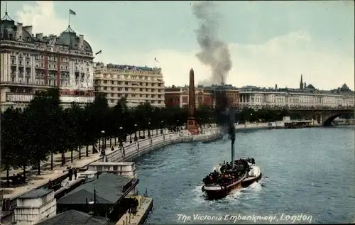 Ak London City England, The Victoria Embankment