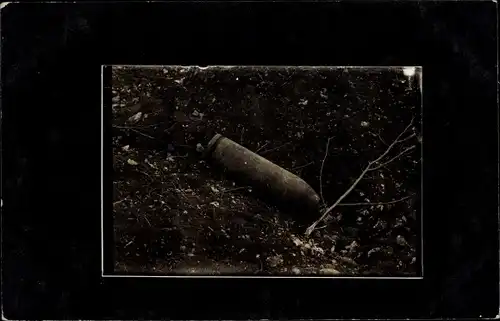 Foto Ak Französischer Blindgänger, 12,5 cm, De la Gran, 1916