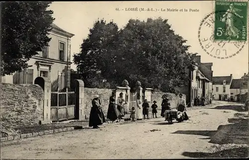 Ak Loiré Maine et Loire, La Mairie et la Poste