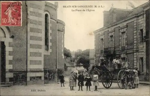 Ak Brain sur Longuenée Maine et Loire, La Place de l'eglise