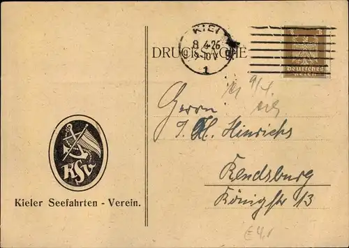 Ak Kiel, Kieler Seefahrten Verein, Lange Reihe 2