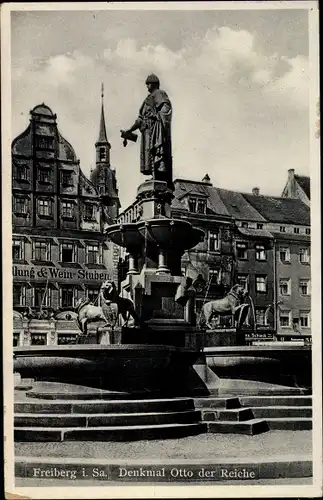 Ak Freiberg in Sachsen, Denkmal Otto der Reiche