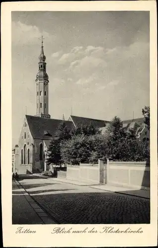 Ak Zittau in Sachsen, Klostekirche, Straßenseite