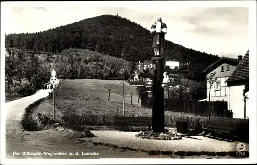 Ak Waltersdorf Großschönau Oberlausitz, Lausche, Rübezahl Wegweiser