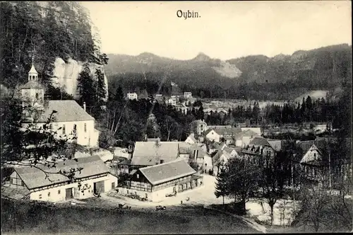 Ak Oybin in der Oberlausitz, Blick auf den Ort