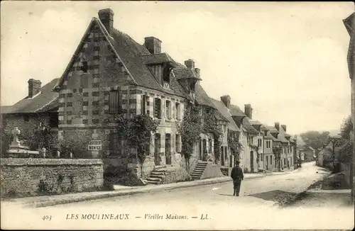 Ak Moulienaux Seine Maritime, Vieilles Maisons