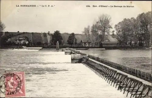 Ak Elbeuf Seine Maritime, Le Barrage de Martot