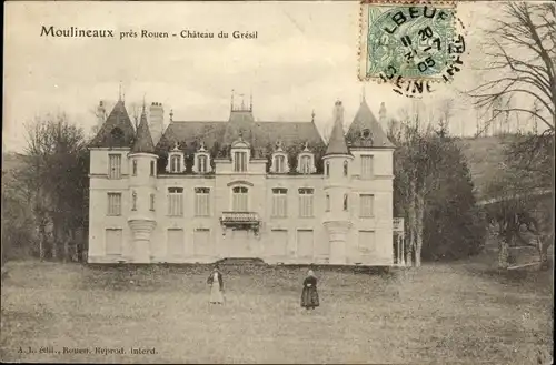 Ak Moulineaux Seine Maritime, Chateau du Gresil