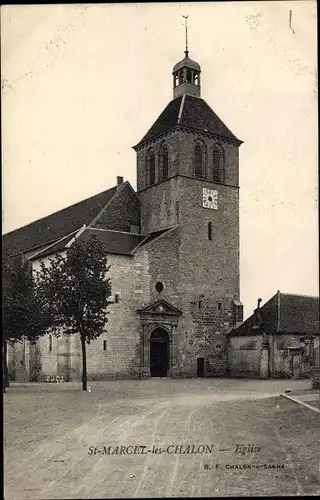 Ak Saint Marcel les Chalon Saône et Loire, Eglise