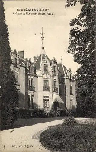 Ak Saint Leger sous Beuvray Saône et Loire, Chateau de Montaugey
