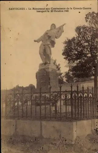 Ak Sanvignes Saône et Loire, Le Monument aux Combattants de la Grande Guerre