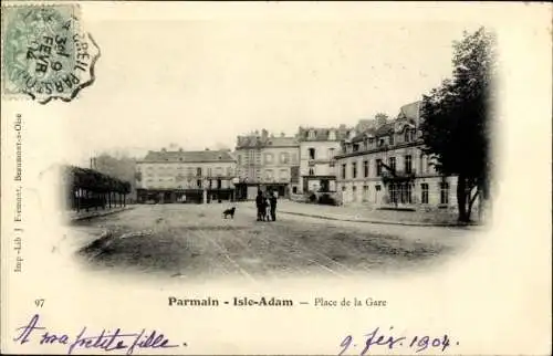 Ak Isle Adam Parmain Val-d’Oise, Place la Gare
