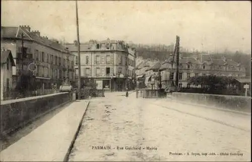 Ak Parmain Val-d’Oise, Rue Guichard, Mairie