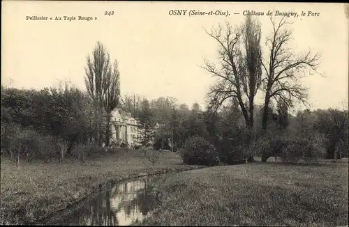 Ak Osny Val d'Oise, Chateau de Busagny, le Parc