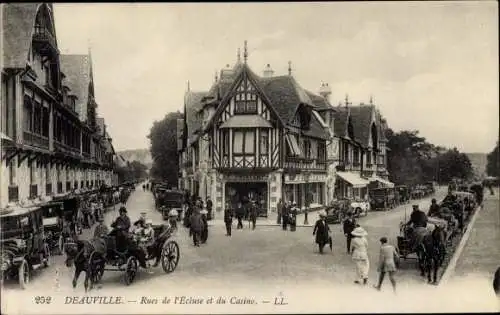 Ak Deauville Calvados, Rues de l'Ecluse et du Casino