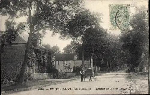 Ak Croissanville Calvados, Route de Paris