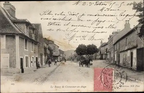 Ak Crèvecœur en Auge Calvados, Le Bourg