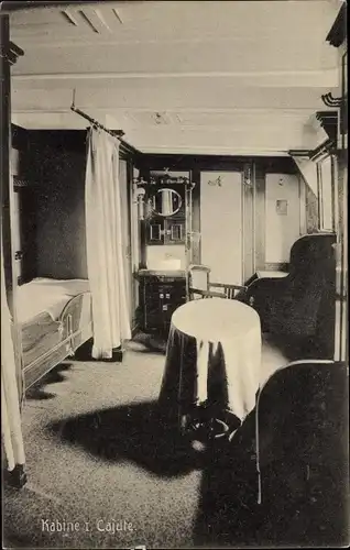 Ak Inneres eines HAPAG-Passagierschiffes, Kabine, Cajute