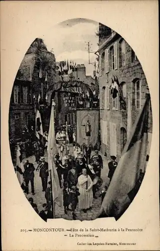 Ak Moncontour Cotes d'Armor, Fete de la Saint Mathurin a la Pentecote, La Procession