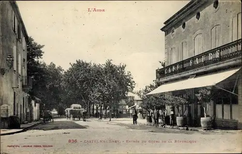 Ak Castelnaudary Aude, Entree du Cours de la Republique