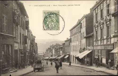 Ak Decazeville Okzitanien Aveyron, Rue Cayrade, Partie haute