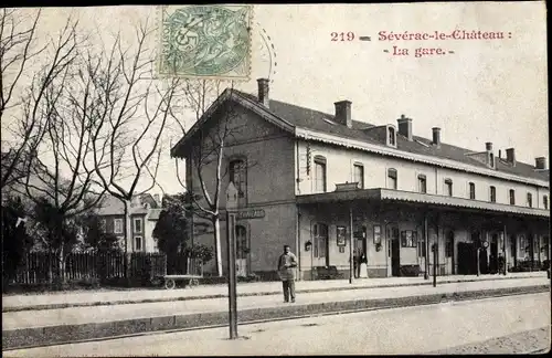 Ak Sévérac le Chateau Aveyron, La Gare