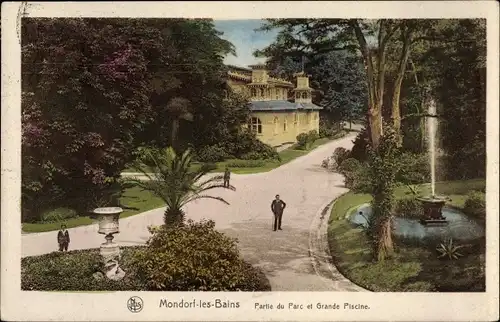 Ak Mondorf les Bains Bad Mondorf Luxemburg, Partie du Parc, Grande Piscine