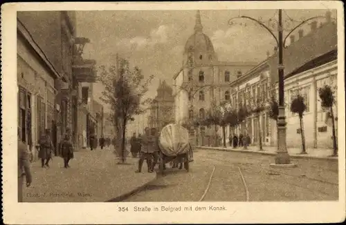 Ak Belgrad Beograd Serbien, Straßenpartie, Konak