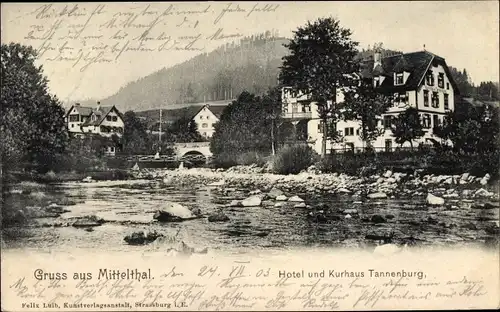 Ak Mitteltal Baiersbronn Schwarzwald, Hotel Kurhaus Tannenburg