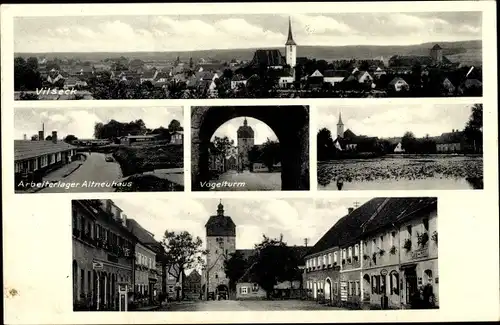 Ak Vilseck Oberpfalz Bayern, Panorama, Arbeiterlager Altneuhaus, Vogelturm
