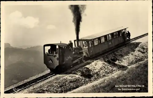 Ak Schafberg Salzburg, Zahnradbahn, Lokomotive 997306