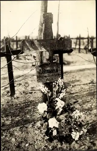 Ak Deutsches Soldatengrab Lehmann, I. WK