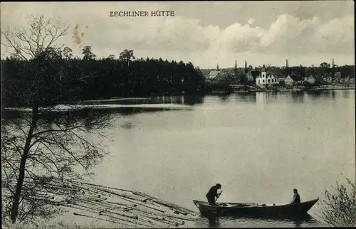 Ak Zechlin Rheinsberg in Brandenburg, Zechliner Hütte, Seemotiv