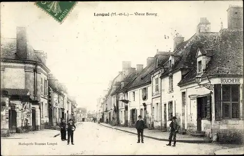 Ak Longué Maine et Loire, Vieux Bourg, Boucherie