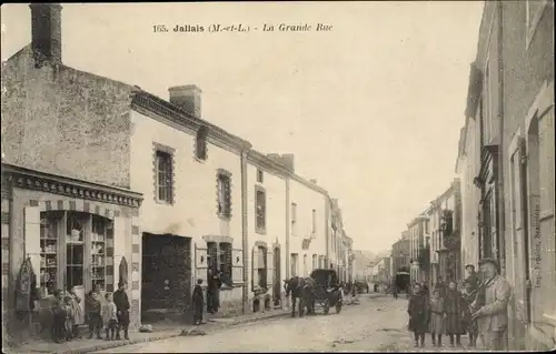 Ak Jallais Maine et Loire, La Grande Rue, Geschäft