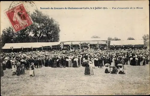 Ak Chalonnes sur Loire Maine et Loire, Concours 1911, vue d'ensemble de la Messe
