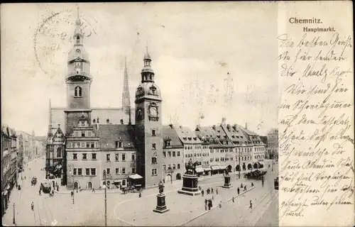 Ak Chemnitz in Sachsen, Hauptmarkt