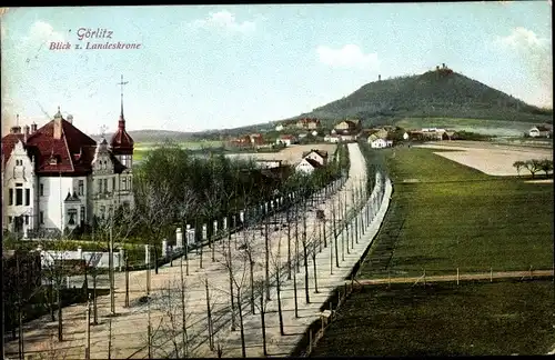 Ak Görlitz in der Lausitz, Blick zur Landeskrone