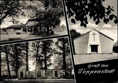 Ak Toppenstedt in der Lüneburger Heide, Gasthof, Ehrenmal, Kirche