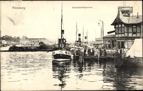 Ak Flensburg in Schleswig Holstein, Dampfschiffpavillon