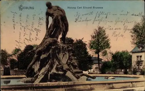Ak Coburg in Oberfranken, Herzog Carl-Eduard-Brunnen