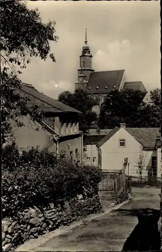 Ak Oederan Sachsen, An den Stufen, Blick zur Kirche