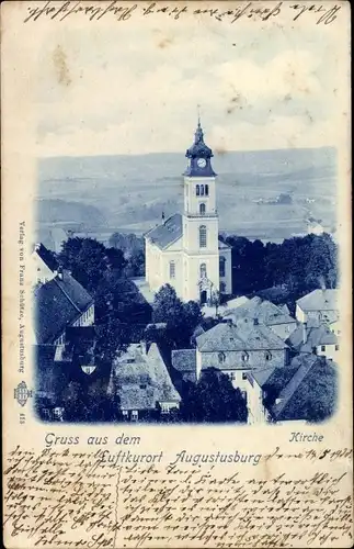 Ak Augustusburg im Erzgebirge, Blick auf die Kirche