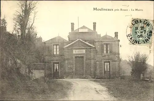 Ak Moulineaux Seine Maritime, La Mairie