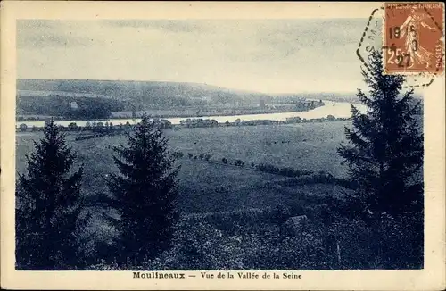 Ak Moulineaux Seine Maritime, Vue de la Vallee de la Seine