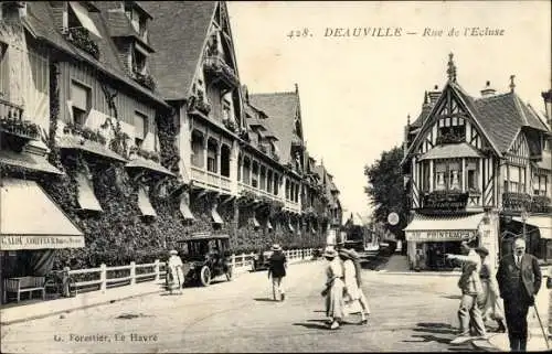 Ak Deauville Calvados, Rue de l'Ecluse