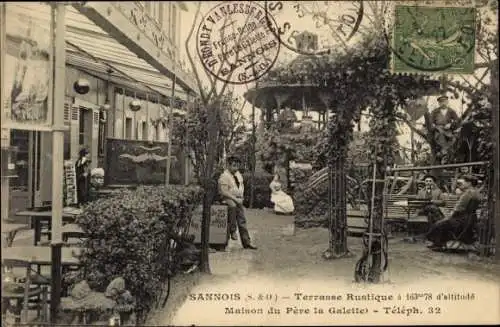 Ak Sannois Val d’Oise, Terrasse Rustique, Maison du Père la Galette