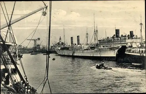 Ak Hamburg Mitte Steinwerder, Kaiser Wilhelm Hafen, Dampfschiff Oceana, HAPAG